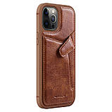 Nillkin Apple iPhone 12/12 Pro (6.1") Aoge Leather Case Brown Шкіряний Чохол Бампер, фото 4