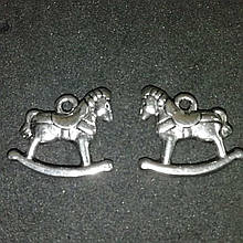 Кулон підвіска метал "Коник" срібло 15 х 15 мм 10 шт