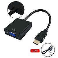 HDMI to VGA адаптер переходник конвертeр + аудио