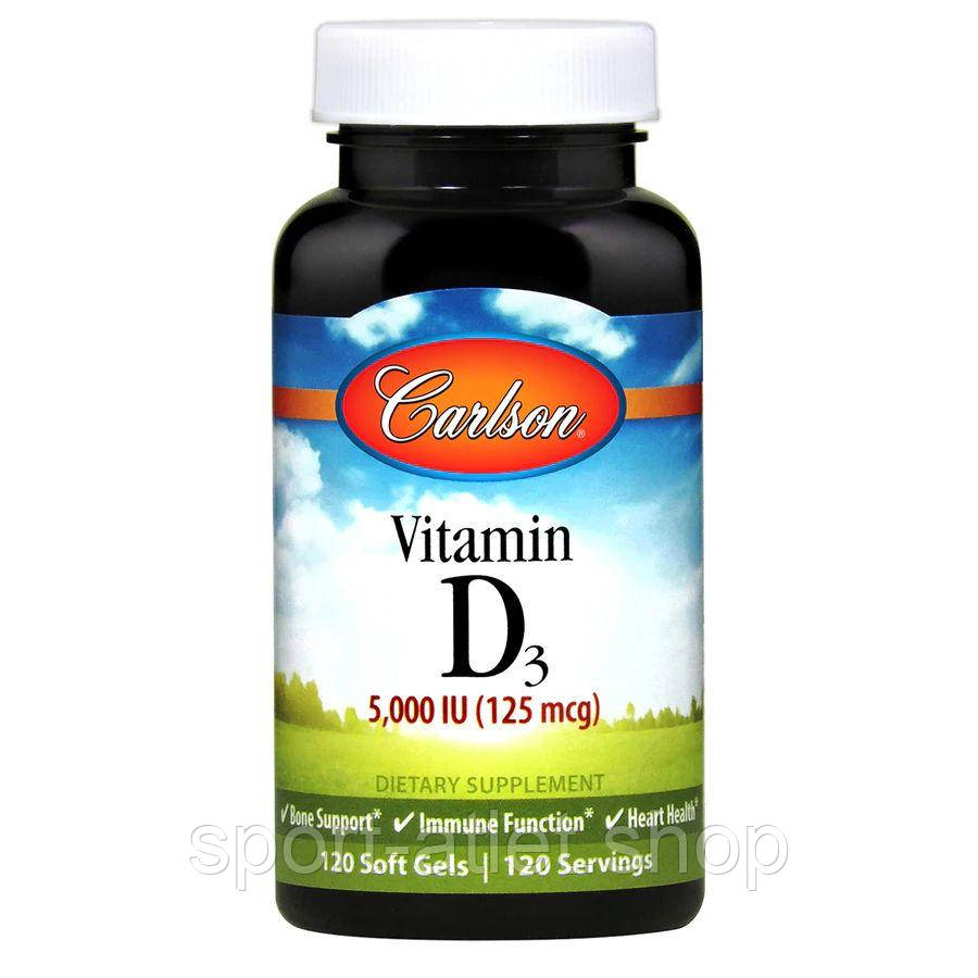 Вітаміни та мінерали Carlson Labs Vitamin D3 5000 IU, 120 капсул