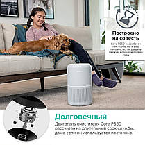ОЧИЩУВАЧ ПОВІТРЯ LEVOIT CORE P350-RAC PET CARE З ЦИМ HEPA-ФІЛЬТРОМ, 100% БЕЗ ОЗОНУ, СЕНСОРНИЙ ЕКРАН, фото 3