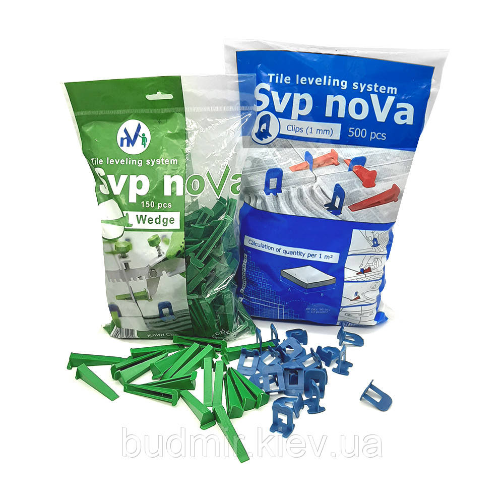 Комплект noVa SVP 1мм. (500 Підстав +200 Клинів)