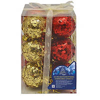 Набір ялинкових куль NewYEAR R28100-5 (red/gold)