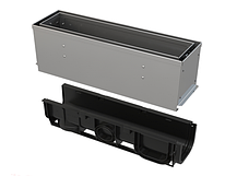 Щілинний дренажний канал 160 мм з асиметричною надставкою з неіржавкої сталі С250