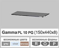 Полочка из стекла настенная навесная прямоугольная Commus PL10 PG (150х440х8мм)