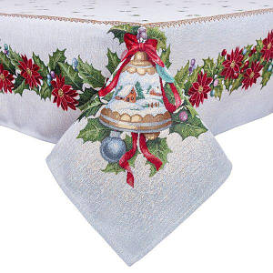 Скатертина новорічна гобеленова тканинна "Зірка" 137 х 137 см