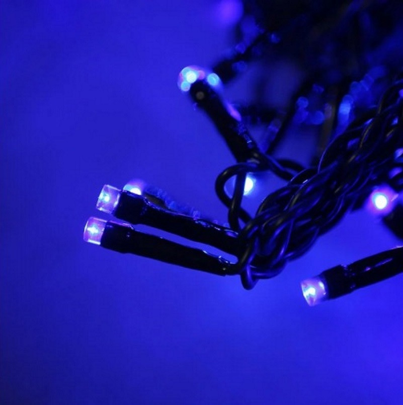 Гірлянда Штора Вулиця 120LED Діаметр 3,3 Масив 357, 4х1м. з контролером, Чорний дріт, Синя
