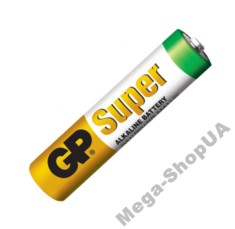 Лужна батарея GP Super Alkaline AAA 1.5V LR-03. Батарейка мініпальчикова ААА. Елемент живлення – 1 шт