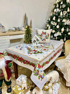 Скатертина новорічна гобеленова тканинна "Зірка" 137 х 180 см