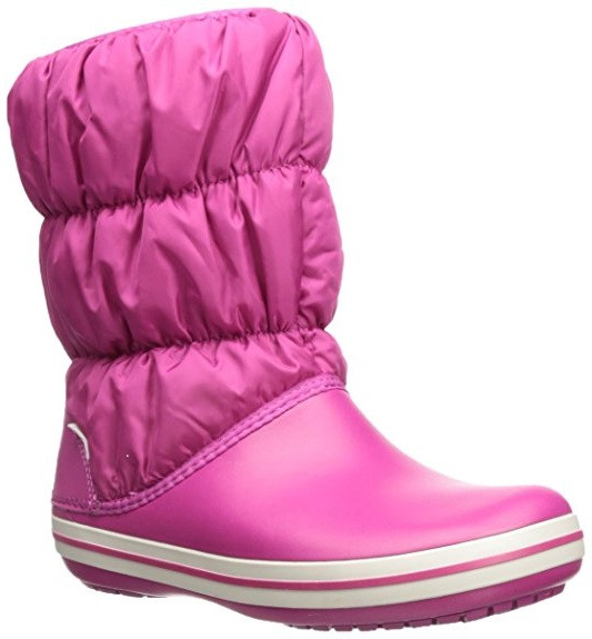 Сапоги зимние женские непромокаемые дутики / Crocs Women's Winter Puff Boot (14614), Ягодные 37