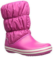 Сапоги зимние женские непромокаемые дутики / Crocs Women's Winter Puff Boot (14614), Ягодные 37