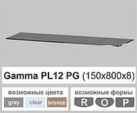 Полочка из стекла настенная навесная универсальная прямоугольная Commus PL12 PG (150х800х8мм)