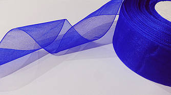 Стрічка органза 40 мм колір електрик