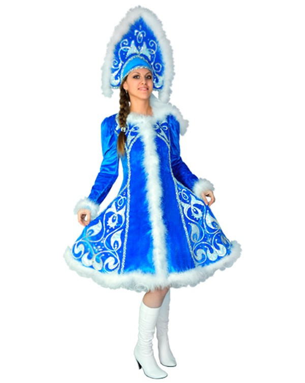 Костюм для дорослих Снігуронька. Комплект - сукня, кокошник (197) 50 розмір