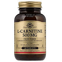 Амінокислота Solgar L-Carnitine 500 mg 60 Tablets Солгар L-Карнитин (5324954)