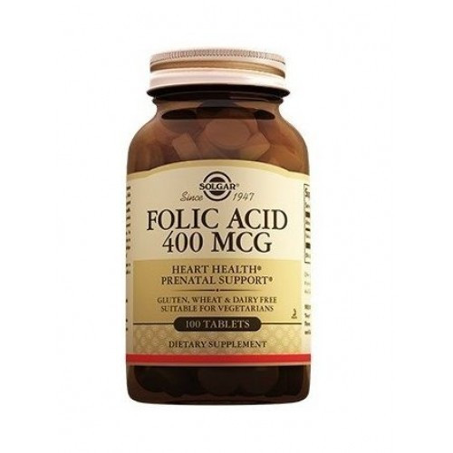 Вітаміни Solgar Фолієва кислота 400мкг 100 таблеток Folic Acid (5324928)