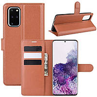 Чехол-книжка Litchie Wallet для Samsung G985 Galaxy S20 Plus Brown