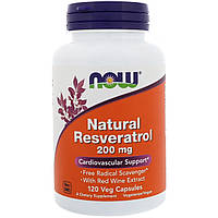 Now Foods Resveratrol USA Нау Фудс Натуральный ресвератрол от стресса 200 мг 120 растительных капсул