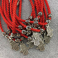 Набор браслетов красная нить с подвеской Ладонь Хамса (10 шт)
