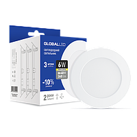 LED-світильник GLOBAL SPN 6W тепле світло (3 шт. в уп) (3-SPN-003-С)
