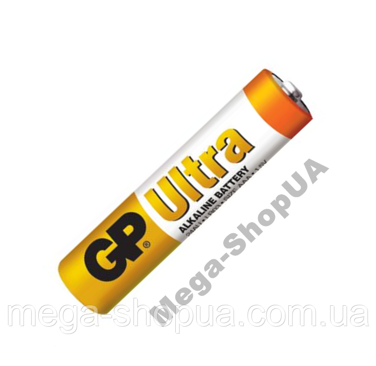 Лужна батарея GP Ultra Alkaline AAA 1.5V LR-03. Батарейка мініпальчикова ААА. Елемент живлення – 1 шт