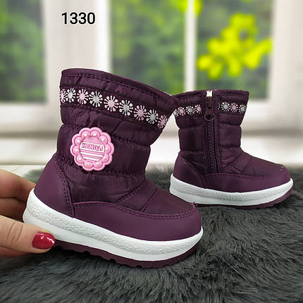 Чобітки дутики дитячі для дівчинки 22-27 рордові, фото 1