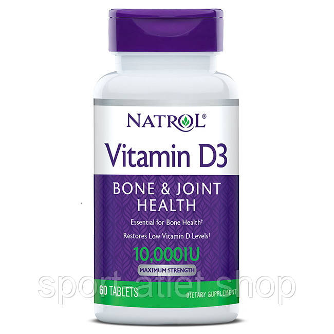 Вітаміни та мінерали Natrol Vitamin D3 10000 IU Maximum Strength, 60 таблеток