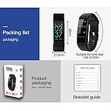 Розумний фітнес браслет Lemfo F07T з термометром (Чорний), фото 8