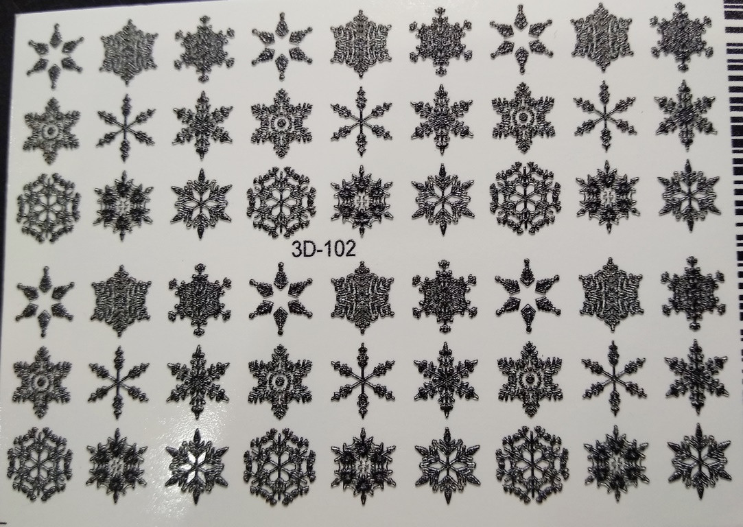 Слайдер 3D для дизайну на нігтях 102 BK Winter