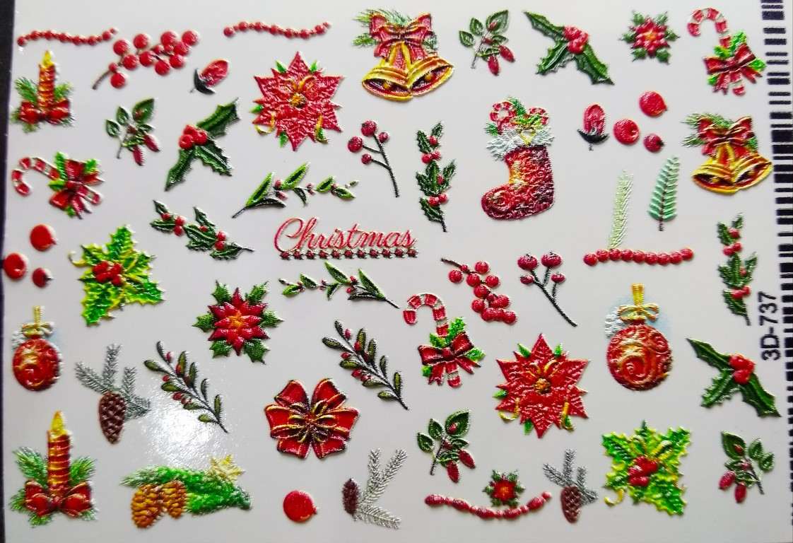 Слайдер 3D для дизайну на нігтях 737 Winter