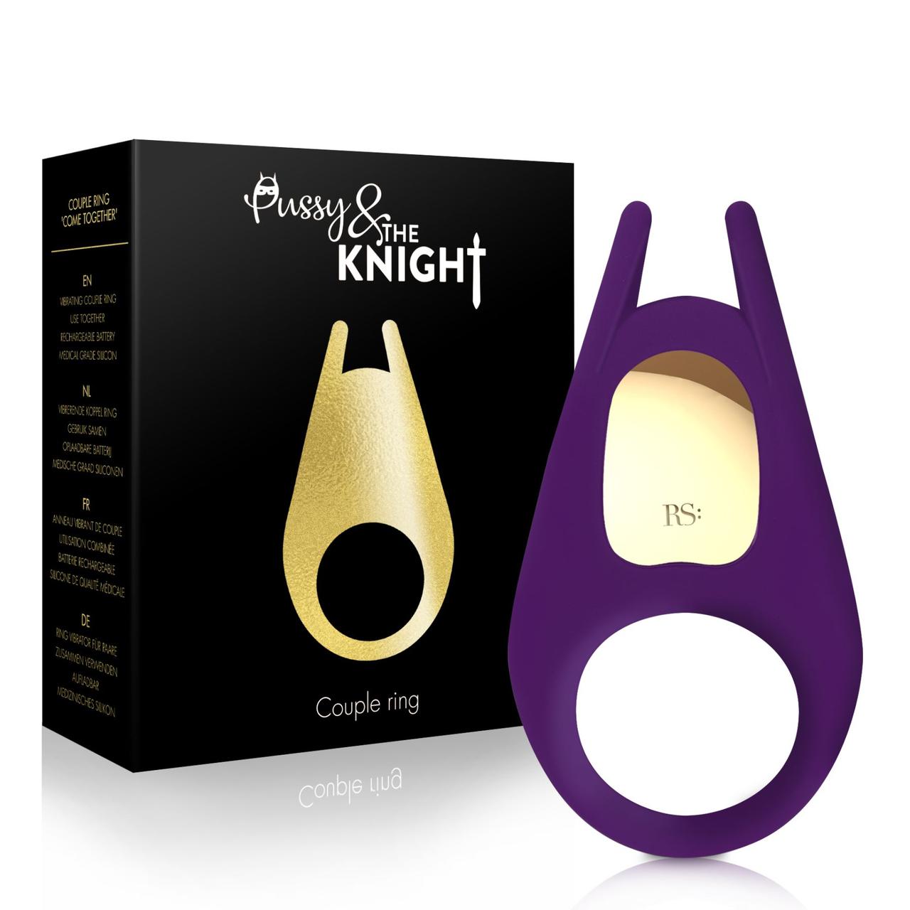 Ерекційне віброкільце Rianne S: The Pussy & The Knight Couple Ring, 10 режимів роботи, мед силікон 18+