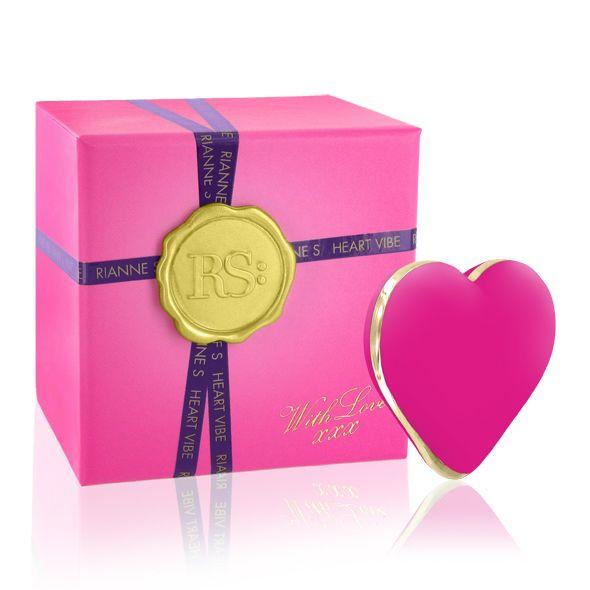 Вібратор-сердечко Rianne S: Heart Vibe Rose, 10 режимів, медичний силікон, подарункове паковання 18+