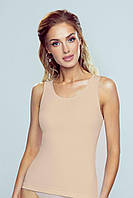 Женская классическая бельевая майка из хлопка бежевого цвета с широкой бретелькой, модель Clarissa Eldar