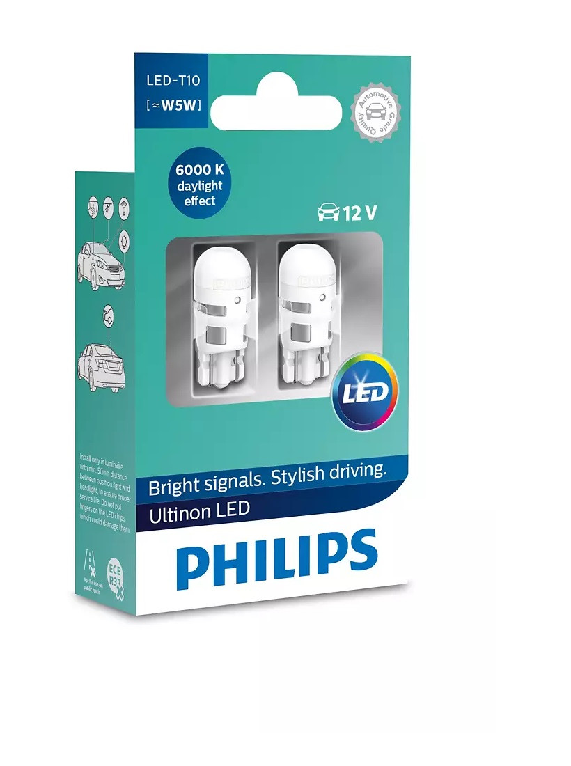 LED-лампа T10 (безцокольна W5W) Philips Ultinon LED (11961ULWX2)