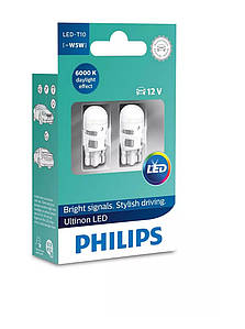 LED-лампа T10 (безцокольна W5W) Philips Ultinon LED (11961ULWX2)