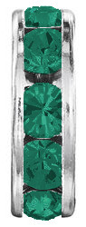 Роздільники для намистин Preciosa (Чехія) 6 мм Emerald/срібло