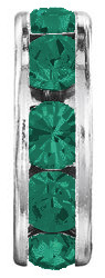 Роздільники для намистин Preciosa (Чехія) 6 мм Emerald/срібло, фото 1