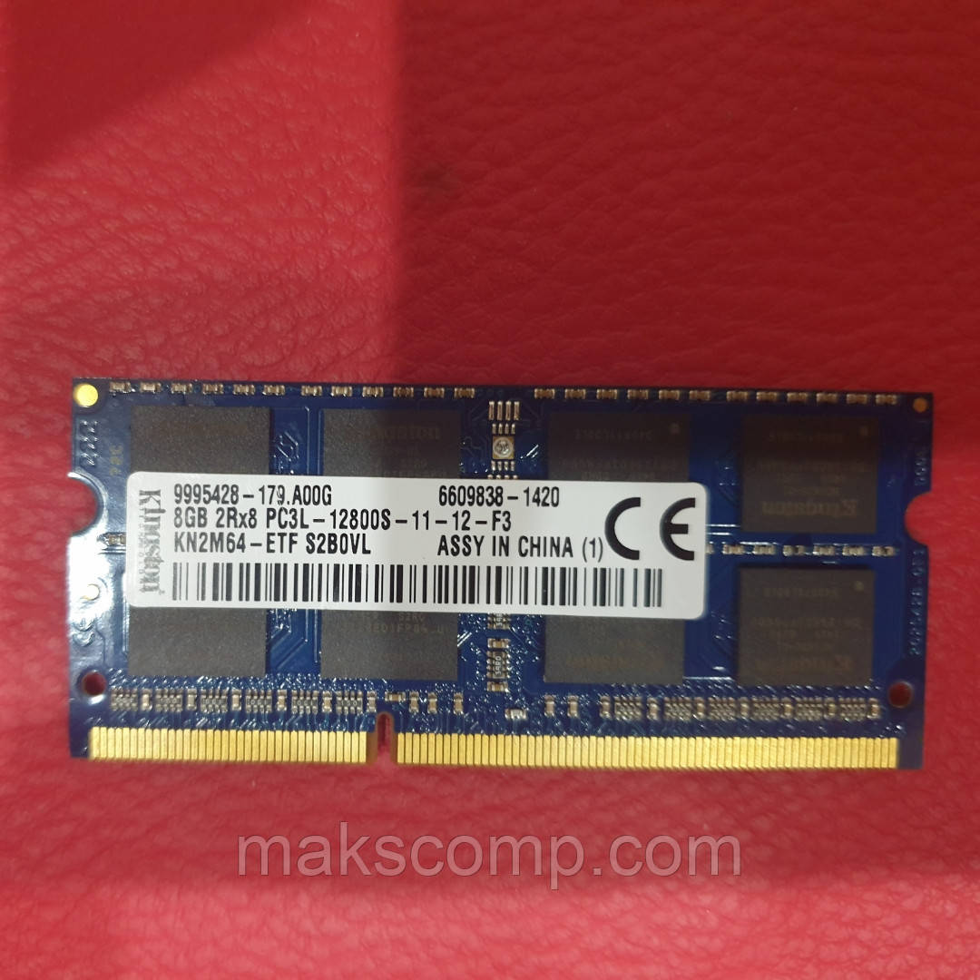 Пам'ять Kingston 8Gb PC3L 12800S DDR3 1600 1.35v/1.5v, фото 1