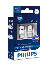 LED-лампа T10 (безцокольна W5W) Philips X-tremeUltinon LED 6000 K (127996000KX2)