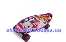 Пенні борд Penny Board фіолетовий з світяться колесами