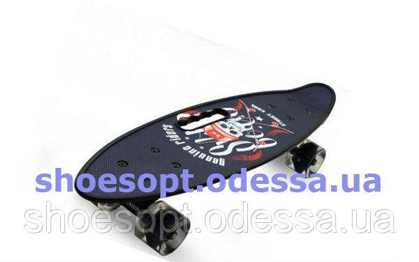 Пенні борд Penny Board чорний світяться колеса