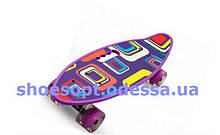 Пенні борд Penny Board фіолетовий світяться колеса