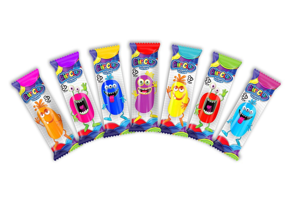 Тісто для ліплення AIR CLAY у брикетах Danko Toys ARCL-02-01U пластилін кольоровий дитяча творчість креатив для ді
