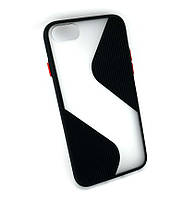 Чехол для iPhone 7, 8, SE 2020 накладка бампер противоударный 2 в1 Shadov Matte Case Wave черный
