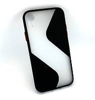 Чехол на iPhone XR накладка бампер противоударный 2 в 1 Shadov Matte Case Wave черный