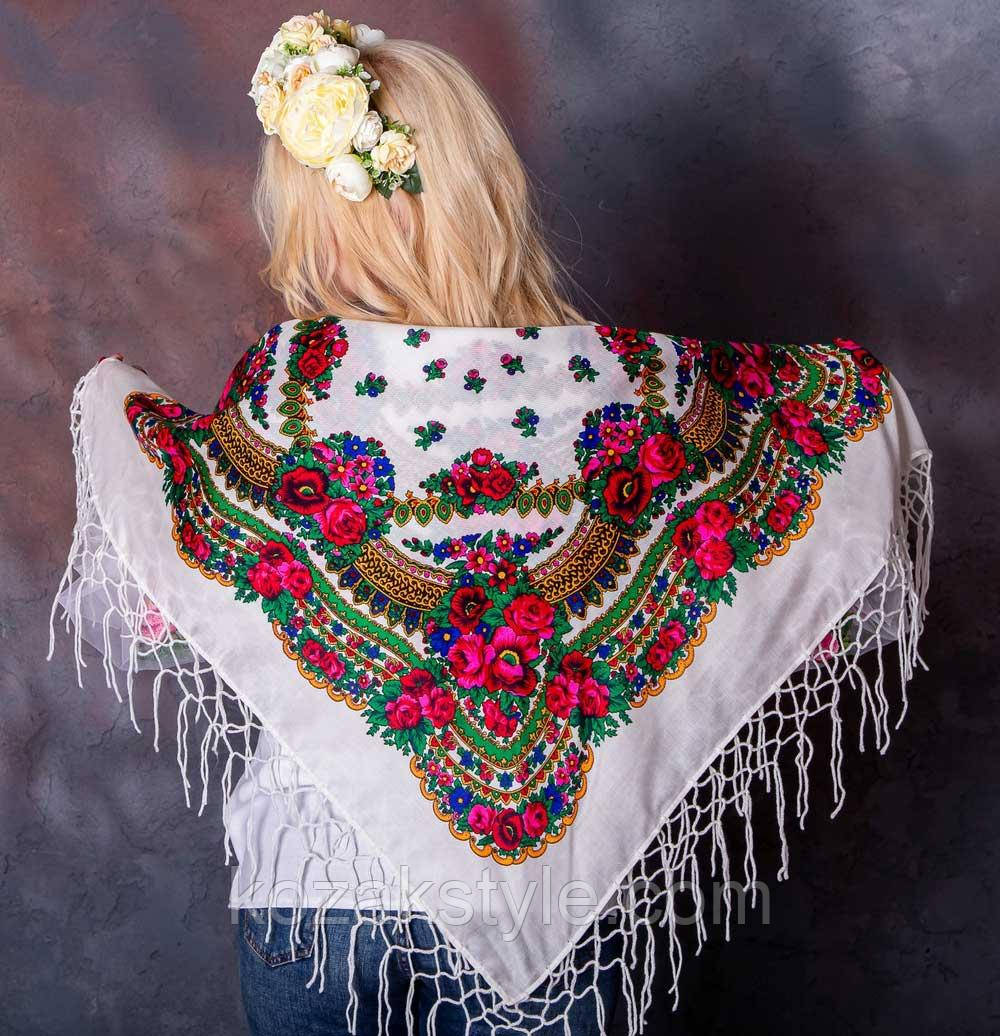 Українська хустка біла (90х90)
