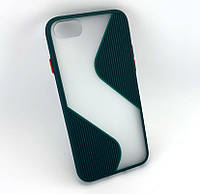 Чехол для iPhone 7, 8, SE 2020 накладка бампер противоударный 2 в1 Shadov Matte Case Wave зеленый