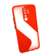 Чехол для Xiaomi Redmi 9 накладка бампер противоударный 2 в1 Shadov Matte Case Wave красный