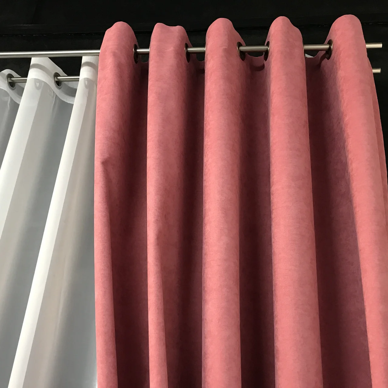 Комплект штор Petek на люверсах Рожеві штори з підхватами, фото 1