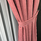 Комплект штор Petek на люверсах Рожеві штори з підхватами, фото 6